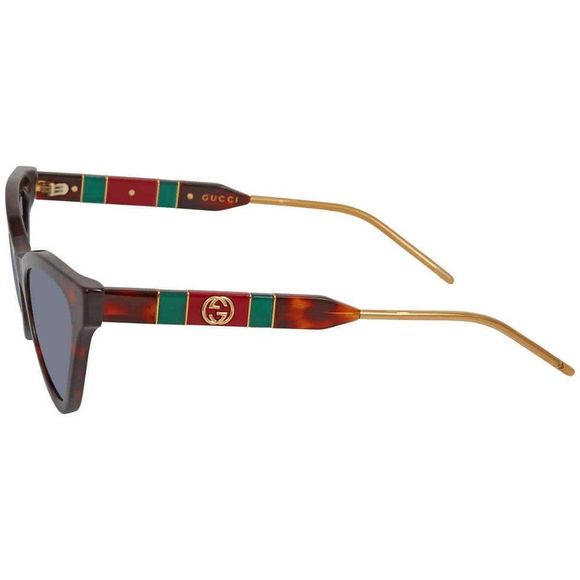 NEW Gucci Blue and Havana Cat Eye Women's Sunglasses - Picture 3 of 4